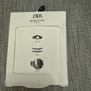 Zara Monday to Friday collection stackable rings silver tone NWT SZ Small 🔥✨✨
